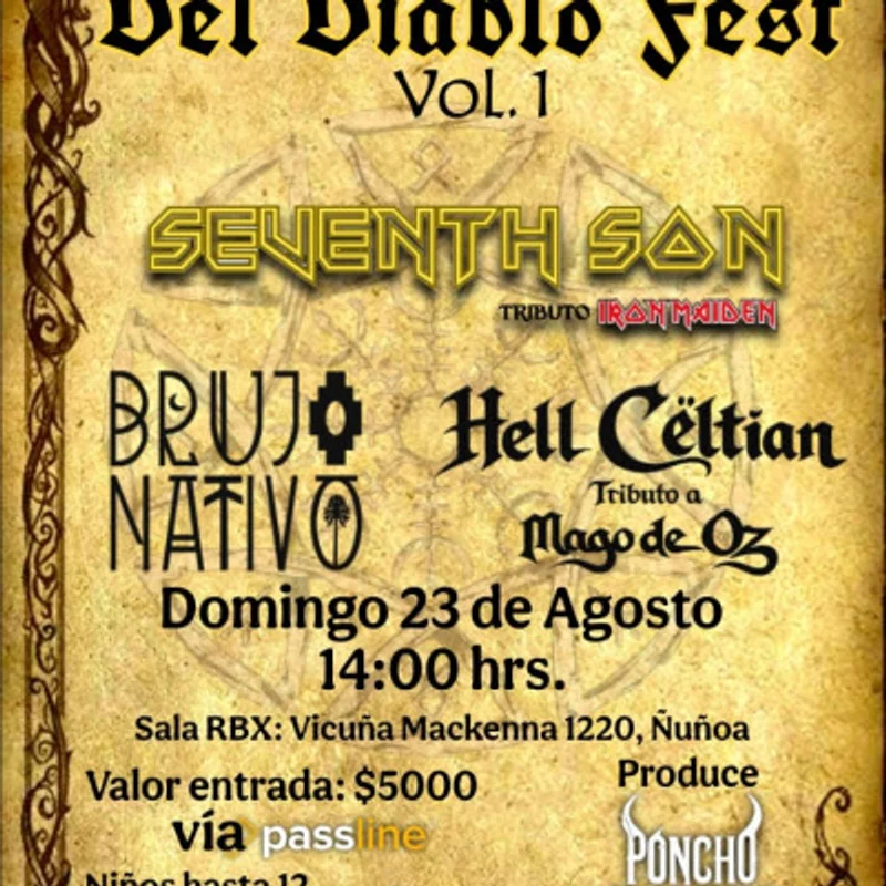 Del Diablo Fest Vol. 1 - Tributo Iron Maiden Seventh Son, Tributo Mago De Oz Hell Celtian Y Brjo Nat