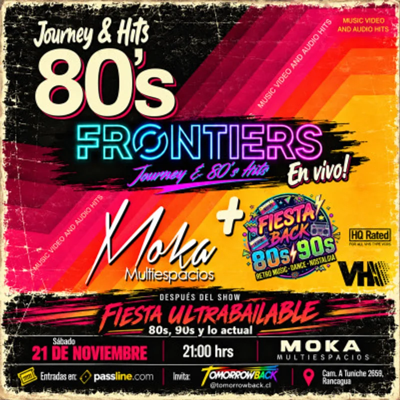 🎸 FRONTIERS  ¡EN VIVO! 🔥 JOURNEY & HITS 80s 🔥 FIESTA 80s 90s 🔥 MOKA RANCAGUA!!!!