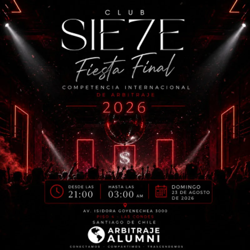 FIESTA FINAL - COMPETENCIA INTERNACIONAL DE ARBITRAJE 2026 ★ DOMINGO 23 AGOSTO ★ Club Siete - Pi
