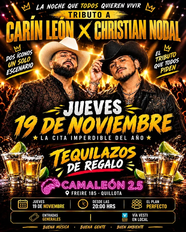 NOCHE DE COMPAS! 🤠 Tributo a Carín León & Christian Nodal 🎤🔥 EN CAMALEON