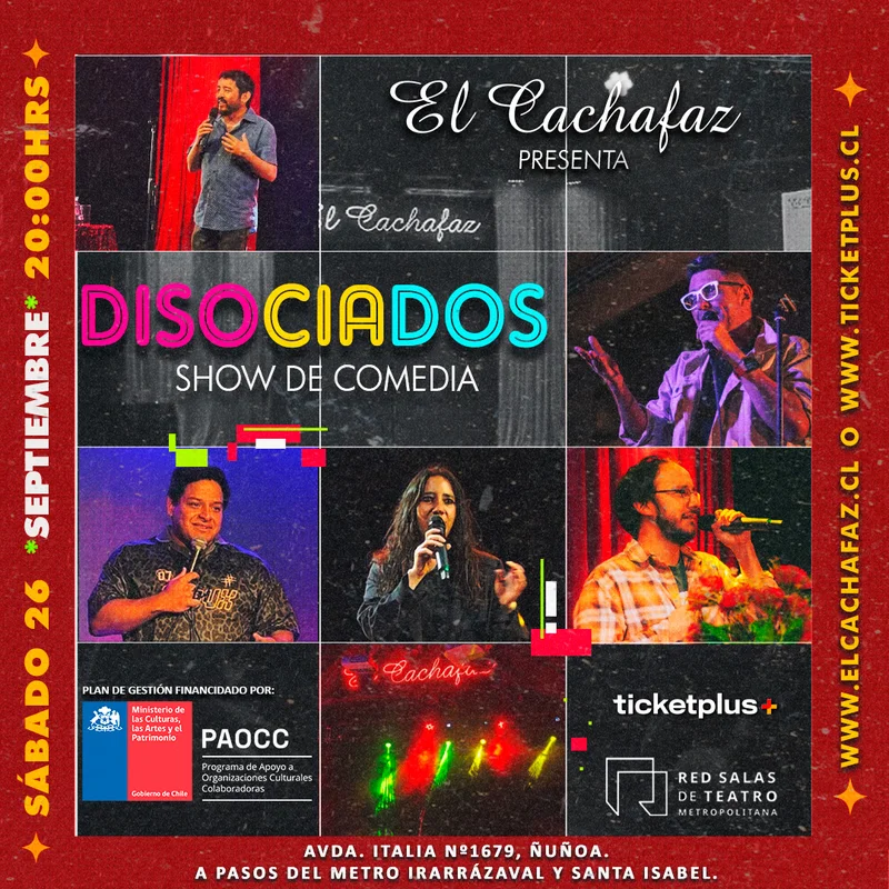 Show de stand up-Disociados-Sabado 26 de Septiembre 20 hrs