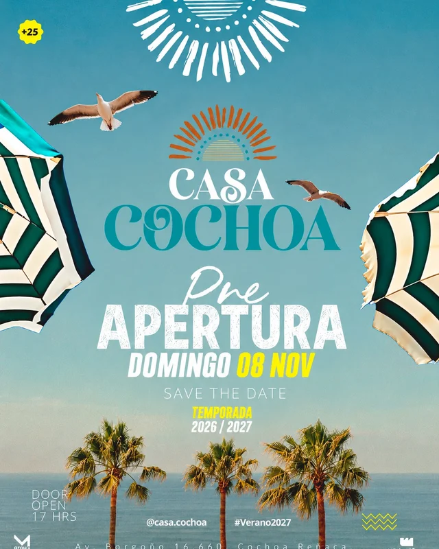 🌴☀️ Casa Cochoa 2026 / 2027 🌅 | Domingo 8 De Noviembre