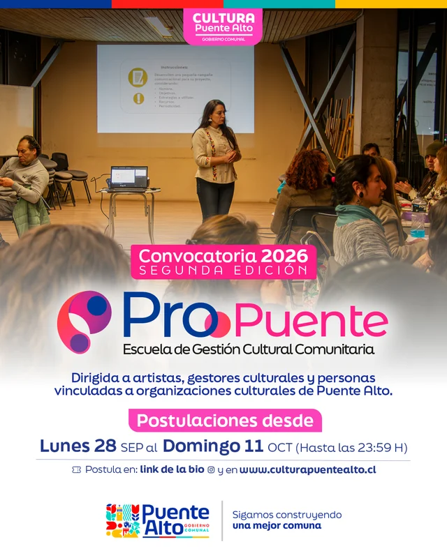 Escuela Pro-Puente abre convocatoria para su segunda edición y amplía espacios de formación cultural comunitaria
