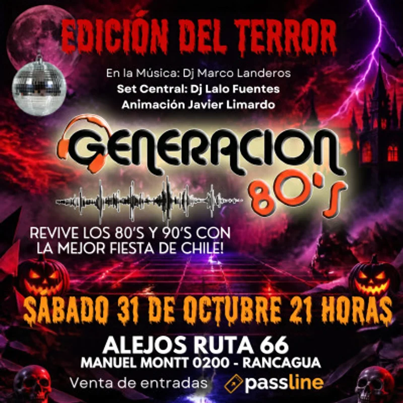 Fiesta Generación 80s - Edición del Terror