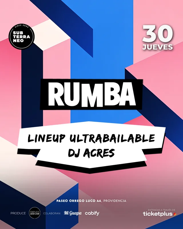 RUMBA Full Ultrabailable ? JUEVES 30 JULIO ? Club Subterraneo (+21M & +23H)