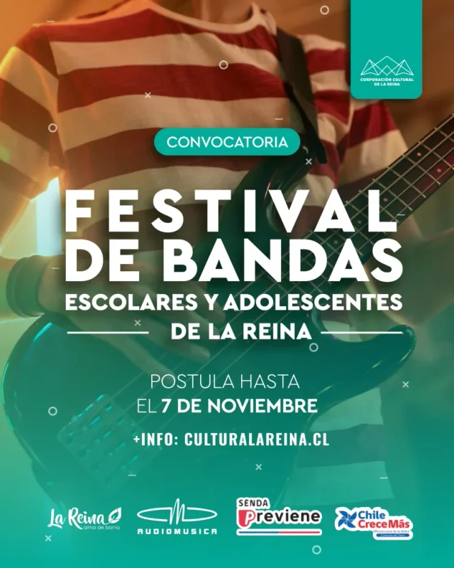 La Reina invita a jóvenes músicos de la comuna a participar en su primer Festival de Bandas para Escolares y Adolescentes