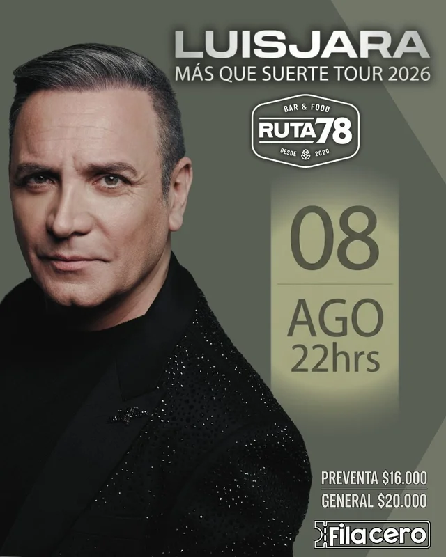 Luis Jara: Más que suerte Tour 2026 en Ruta 78