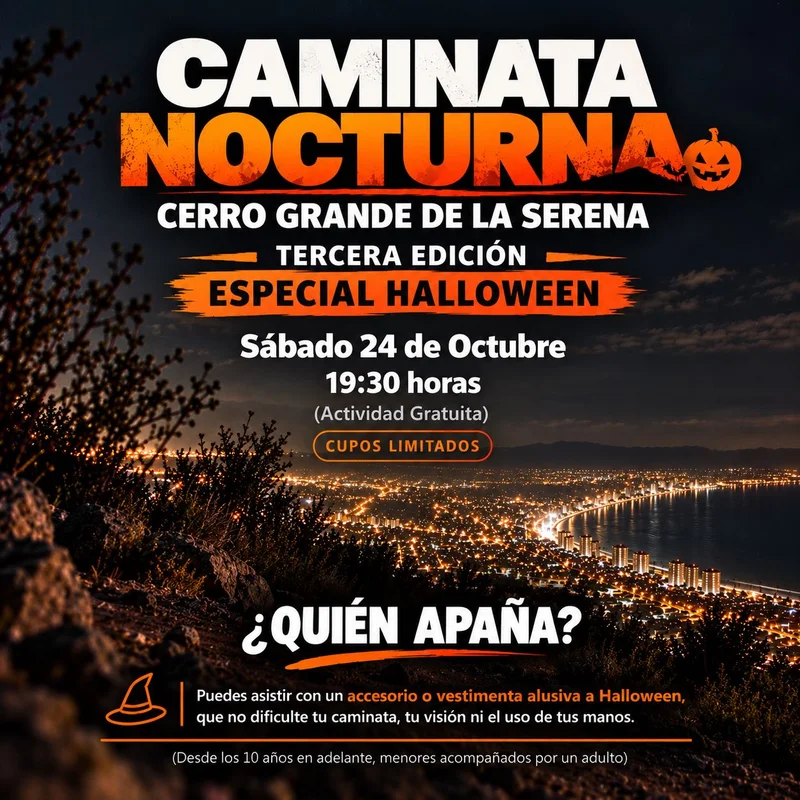 3.ª Caminata Nocturna Cerro Grande La Serena – Especial Halloween 2026