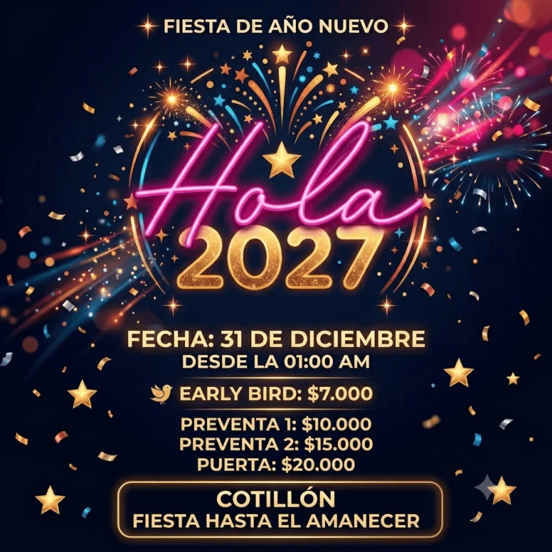 MOKA CLUB presenta HOLA 2027 AÑO NUEVO