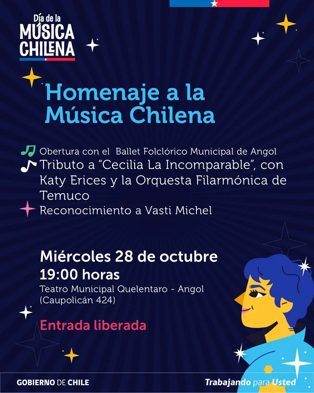Homenaje a la Música Chilena con Katy Erices y la Orquesta Filarmónica de Temuco en Angol