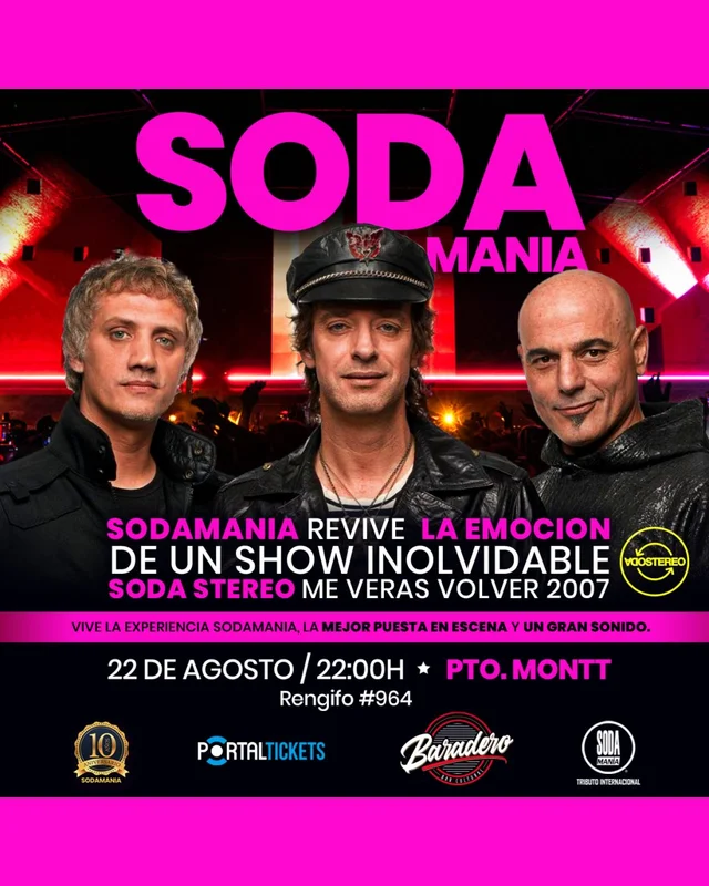 Sodamania Tributo Internacional A Soda Stereo. Baradero Bar Cultural Pto. Montt
