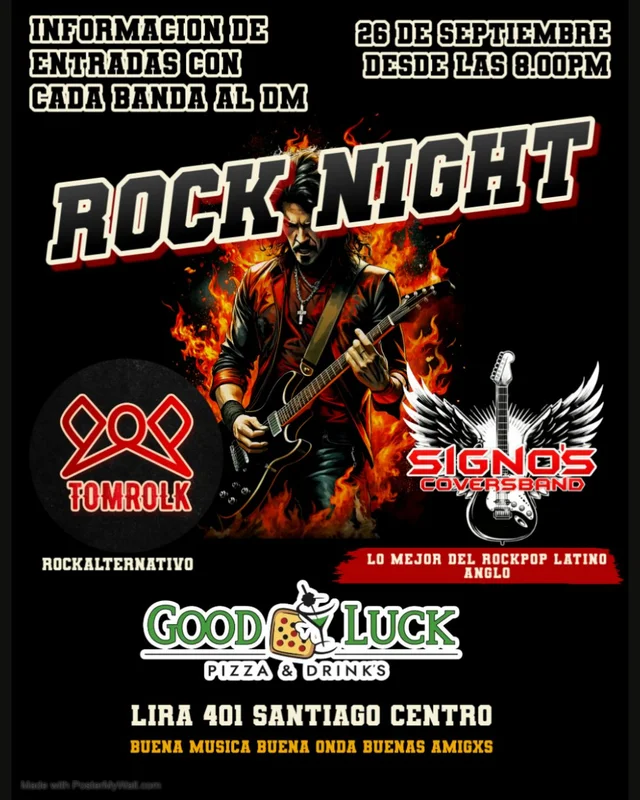 Rocknight Good Luck Pizza Drinks
