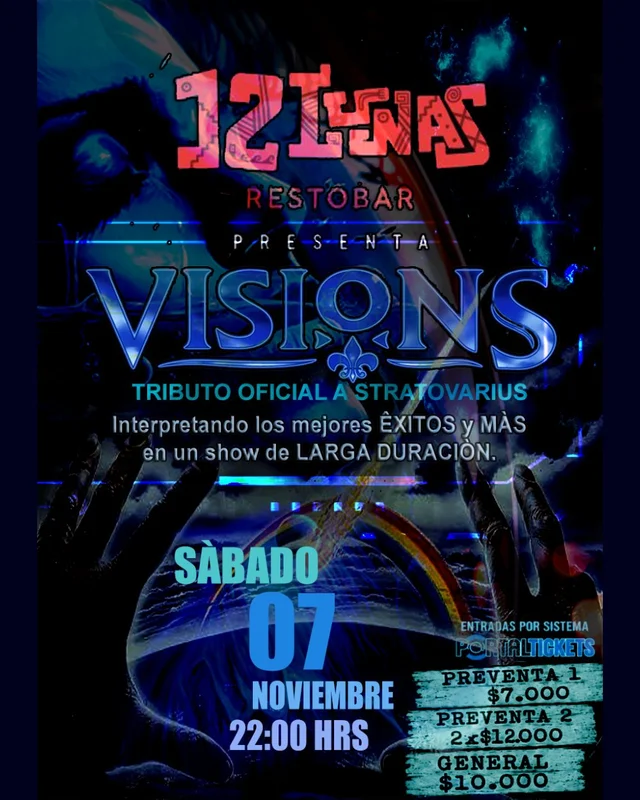 Visions: Tributo A Stratovarius En 12 Lunas Restobar, La Serena