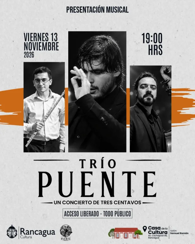 Trío puente presenta "Un concierto de tres centavos" en casa de la cultura