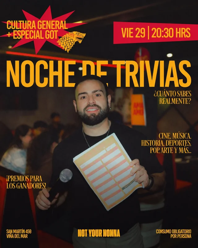 Noche de Trivias🧠 VIERNES 29 (cupos limitados)