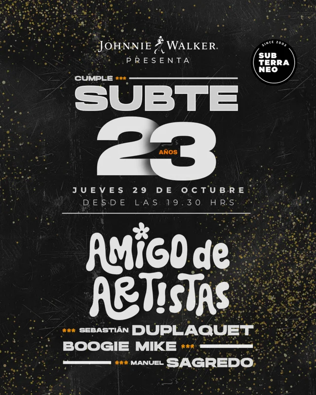CUMPLE SUBTE 23 ANOS ? JUEVES 29 OCTUBRE ? Club Subterraneo (+23)