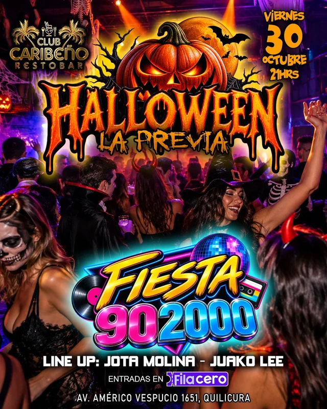 Halloween La Previa: Fiesta 90 & 2000 en Club Caribeño