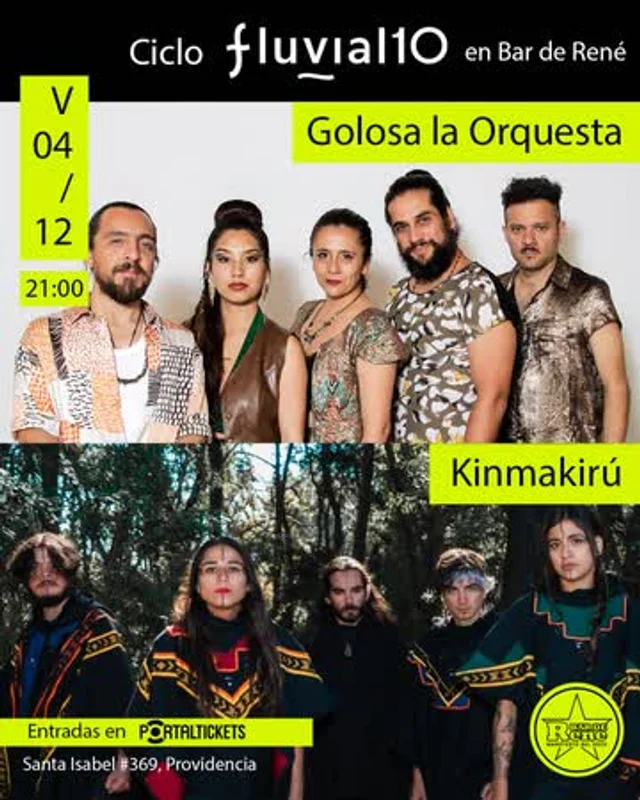 Golosa La Orquesta + Kinmakirú: Ciclo Fluvial 10 Años En Bar De René