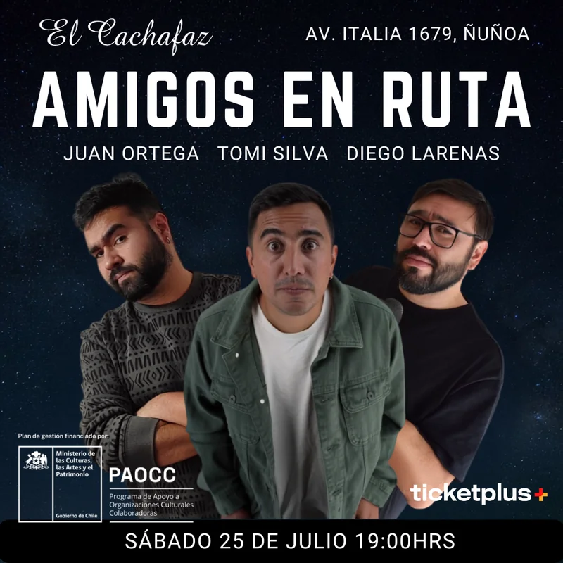 Show de Stand Up-Amigos en Ruta-Sabado 25 Julio a las 19 hrs