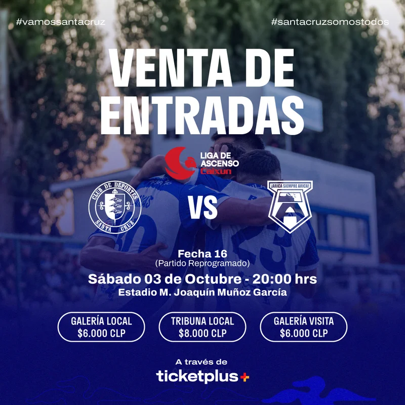 Deportes Santa Cruz vs San Marcos de Arica / Liga de Ascenso Caixun 2026 / Fecha 16