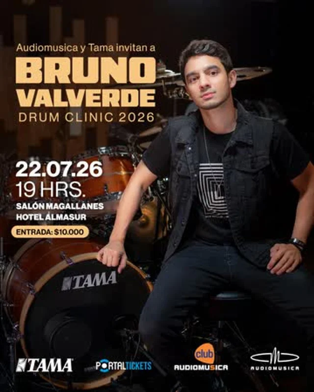 Audiomusica Y Tama Presentan Bruno Valverde Drum Clinic En Hotel Almasur