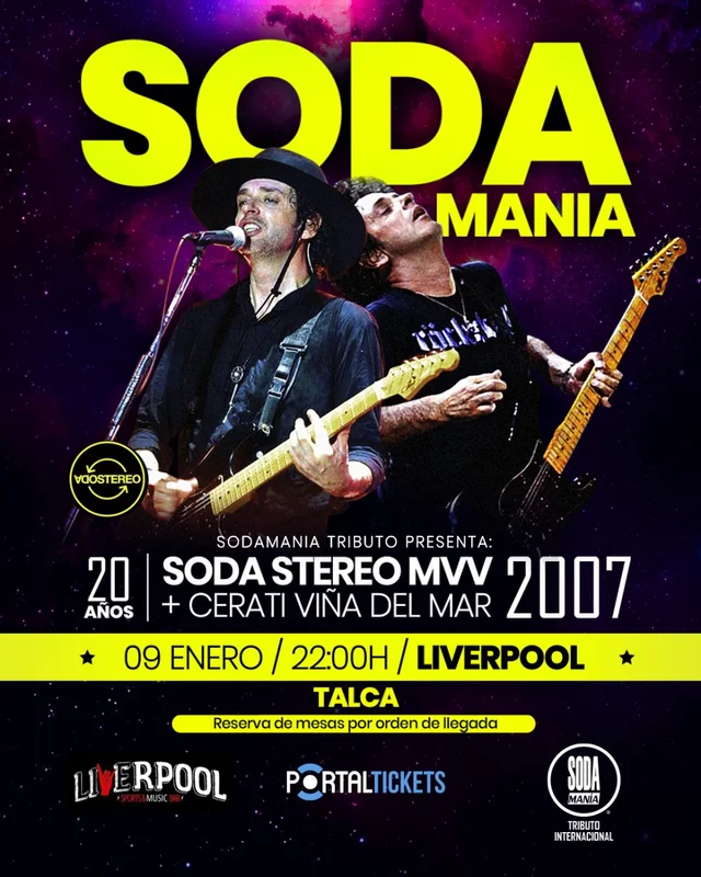 Sodamanía: Tributo A Soda Stereo Y Cerati En Liverpool, Talca