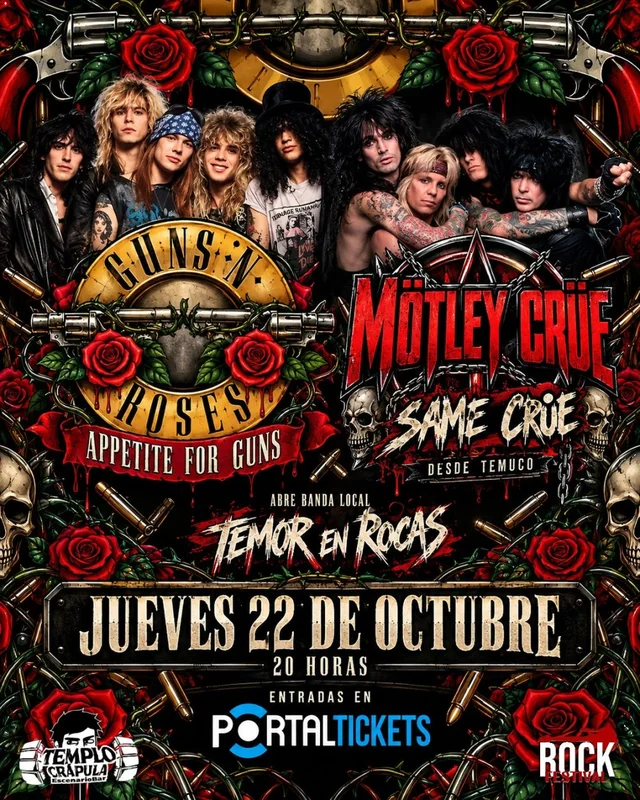 Una Noche De Puro Hard Rock: Guns N’ Roses Y Motley Crüe En Templo Crápula, Concepción