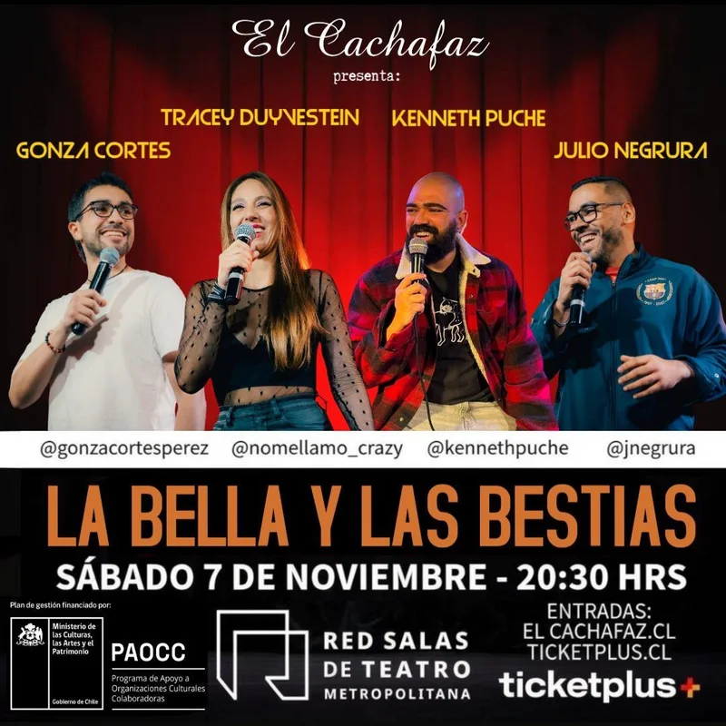 Show de stand up-La bella y las bestias-Sabado 7 noviembre 20:30hrs