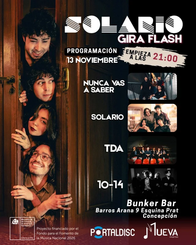 Solario + Tda + Nvs + 1014 En Bunker Bar, Concepción