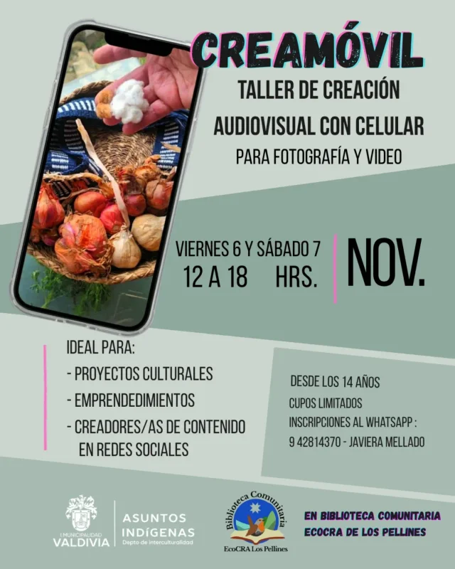 Taller «CREAMÓVIL: Creación audiovisual con celular para fotografía y video»