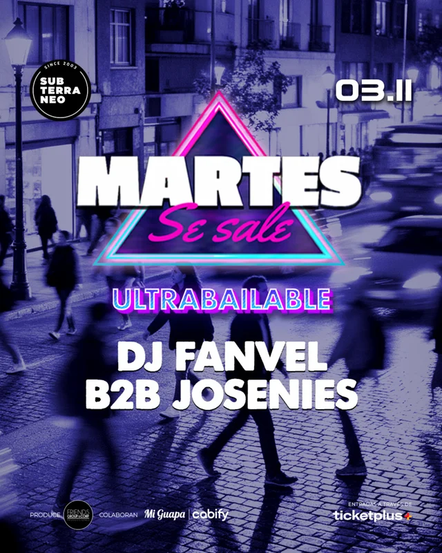 MARTES SE SALE! ★ MARTES 03 NOVIEMBRE ★ Club Subterráneo (+21)