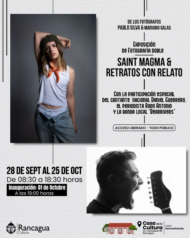 EXPOSICIÓN DOBLE DE FOTOGRAFÍAS "SAINT MAGMA & RETRATOS CON RELATO", de PABLO SILVA Y MARIANO SALAS