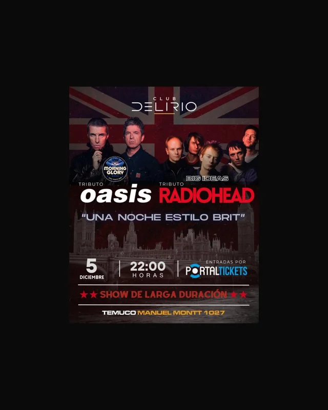 Tributo A Oasis + Tributo A Radiohead En Club Delirio, Temuco