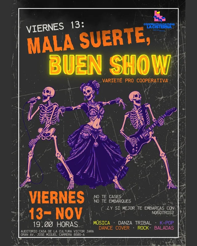 Viernes 13: Mala Suerte, Buen Show En Casa De La Cultura Victor Jara, La Cisterna