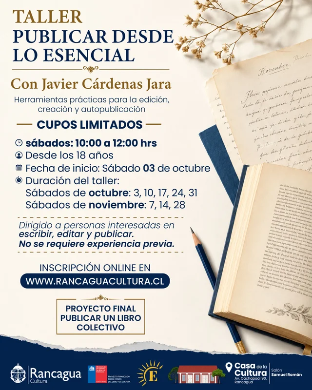 Taller "Publicar Desde Lo Esencial" - Inscripción Presencial - Realización: Sábados De Octubre A Noviembre