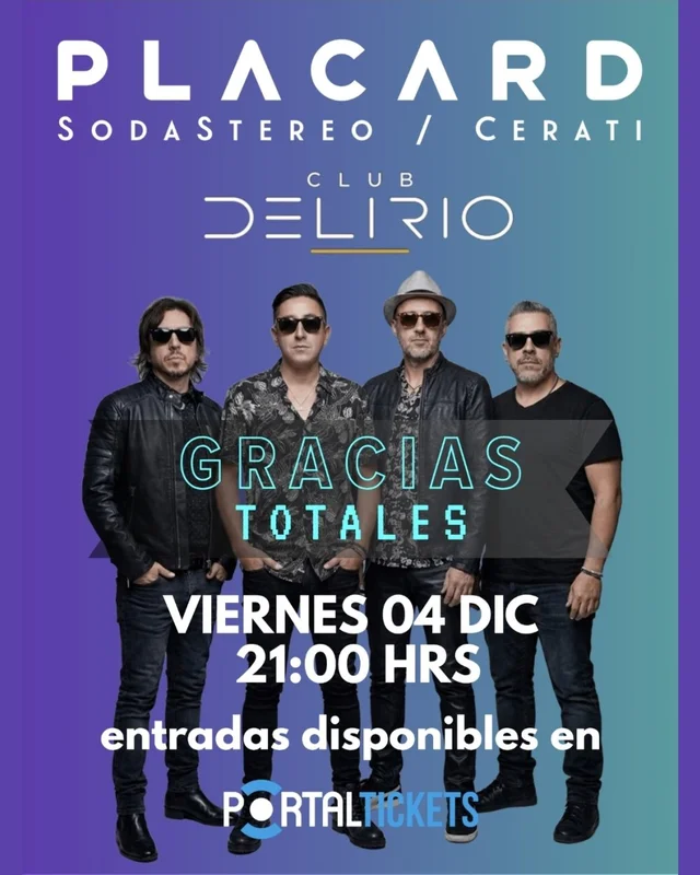 Placard: Tributo A Soda Stereo En Club Delirio, Temuco