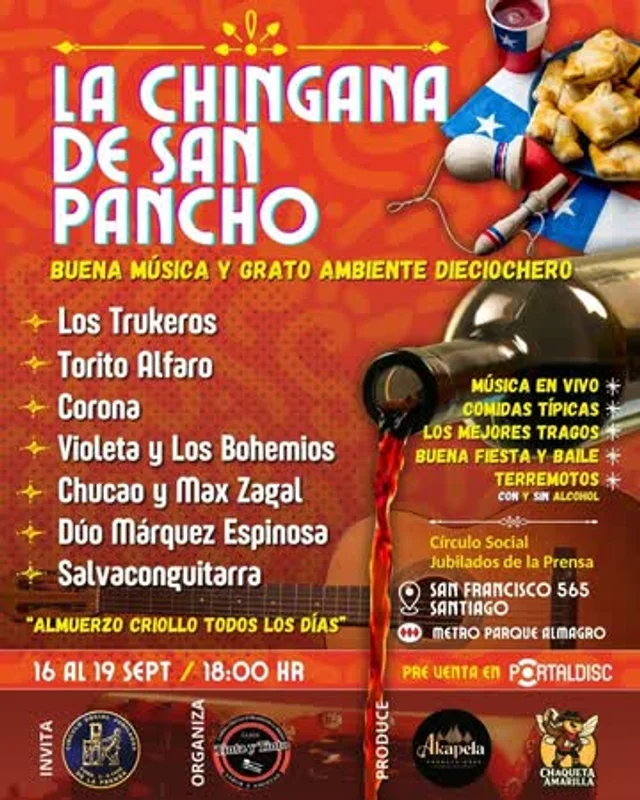 La Chingana De San Pancho En Círculo Social Jubilados De La Prensa - 18 De Septiembre