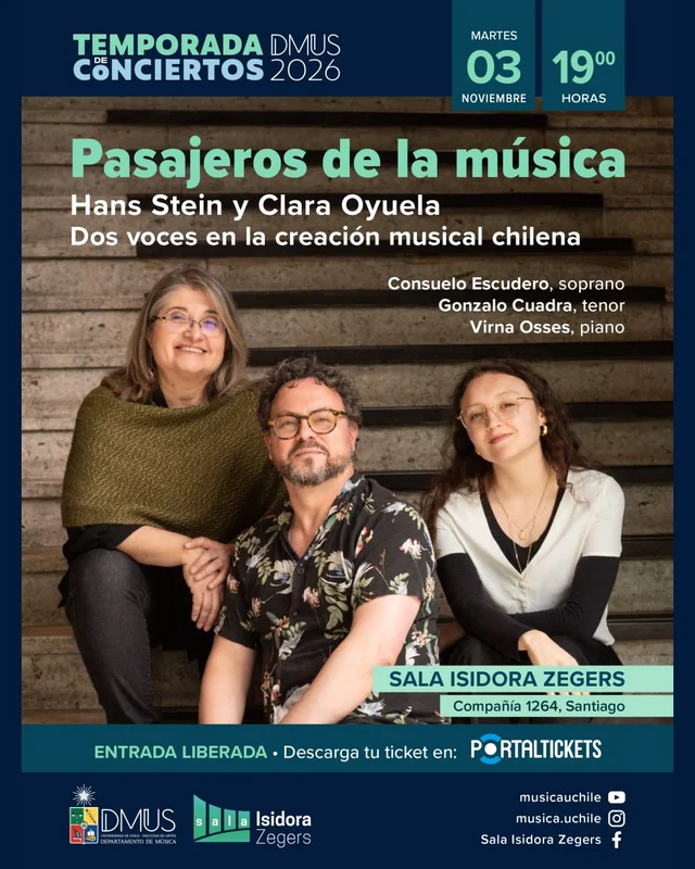 Hanns Stein Y Clara Oyuela: Pasajeros De La Música En Sala Isidora Zegers