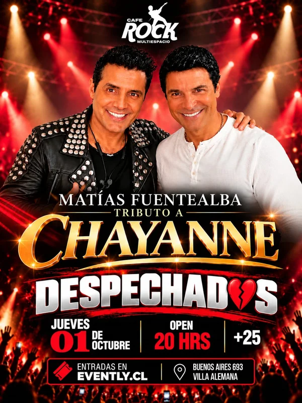 Jueves 1 Fiesta Despechadas Tributo A Chayanne