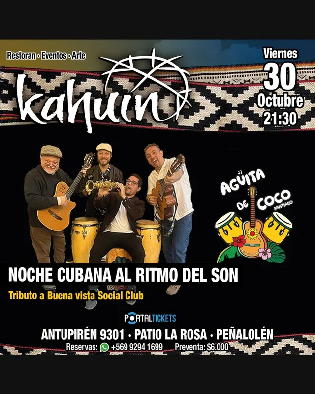 Kahuín Presenta: Tributo A Buena Vista Social Club Por Aguita De Coco - Viernes 30 Octubre