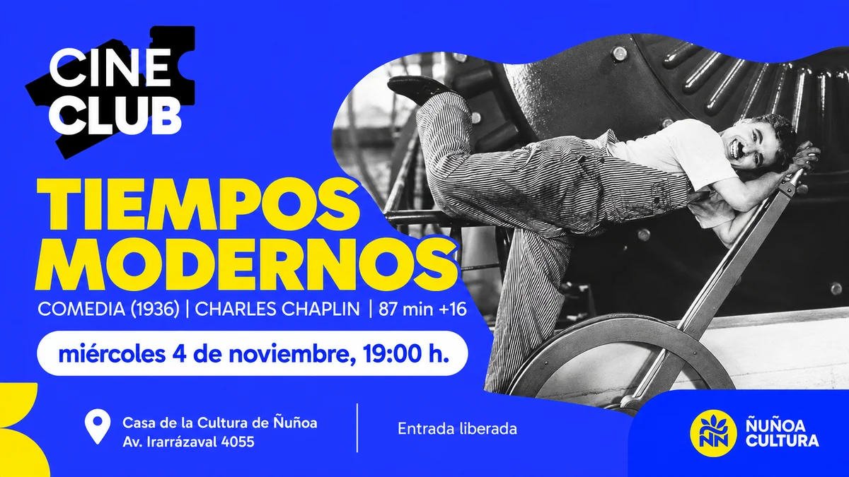 Cine Club Ñuñoa presenta «Tiempos modernos», de Charles Chaplin