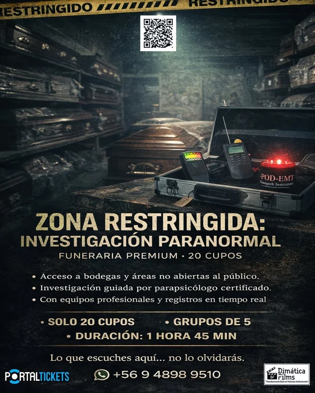 Tour Nocturno: Zona Restringida – Experiencia Paranormal Premium Funeraria Carrasco Hermanos - Viernes 30 De Octubre Del 2026 - 22:20 Horas