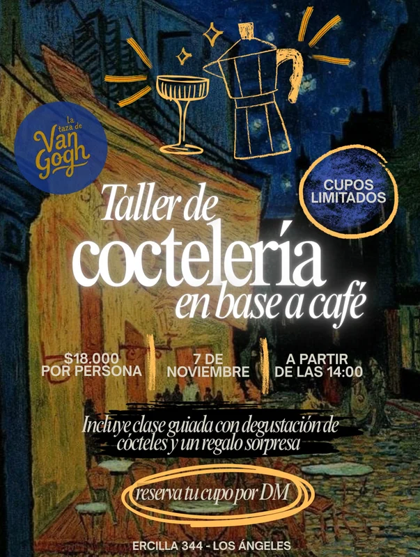 Taller de Coctelería en Base a Café en La Taza de Van Gogh