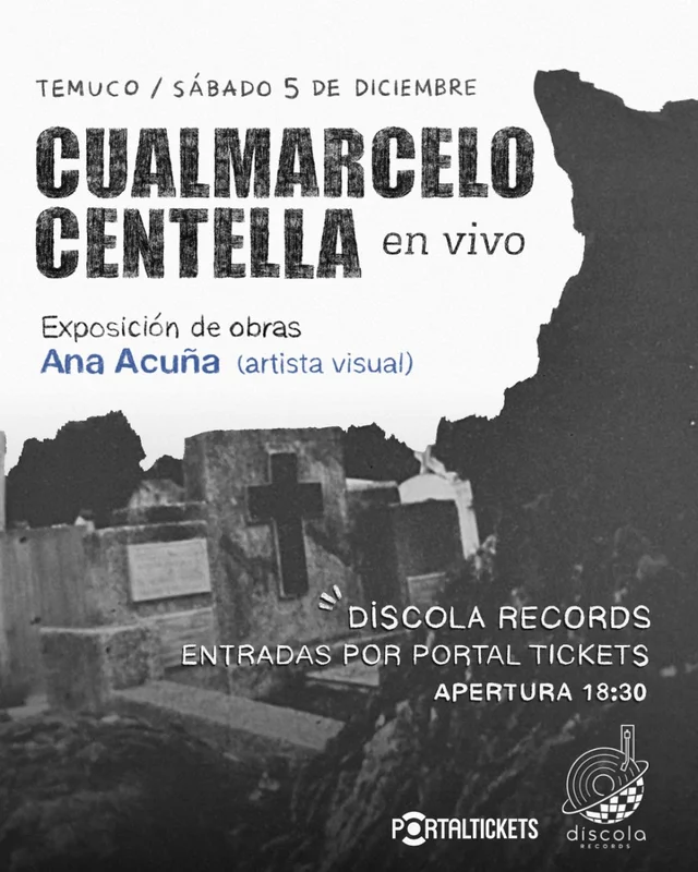 Cualmarcelo + Centella + Ana Acuña En Díscola Records, Temuco