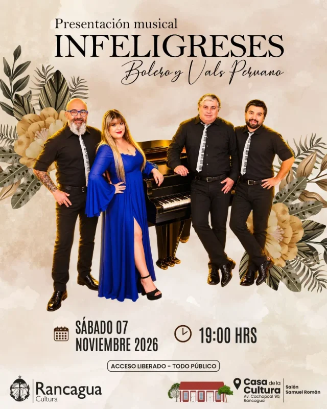 Infeligreses llega a la casa de la cultura con una noche de boleros y vals peruano