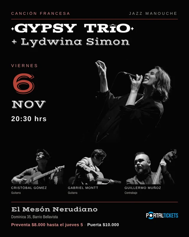 Gypsy Trio + Lydwina Simon En El Meson Nerudiano