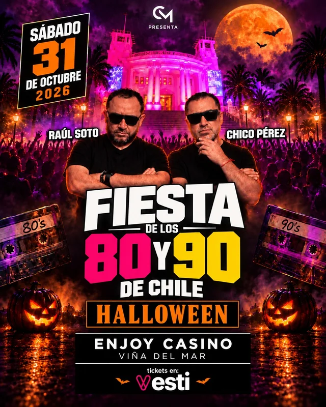 Fiesta 80 Y 90  De Chile Halloween Enjoy Casino Viña Del Mar