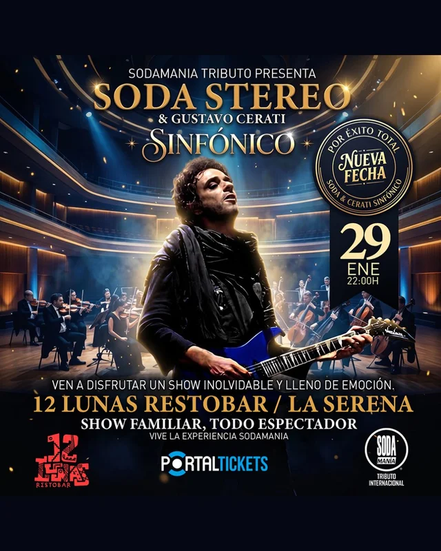 Sodamanía: Soda Stereo Sinfónico, 12 Lunas Restobar, La Serena
