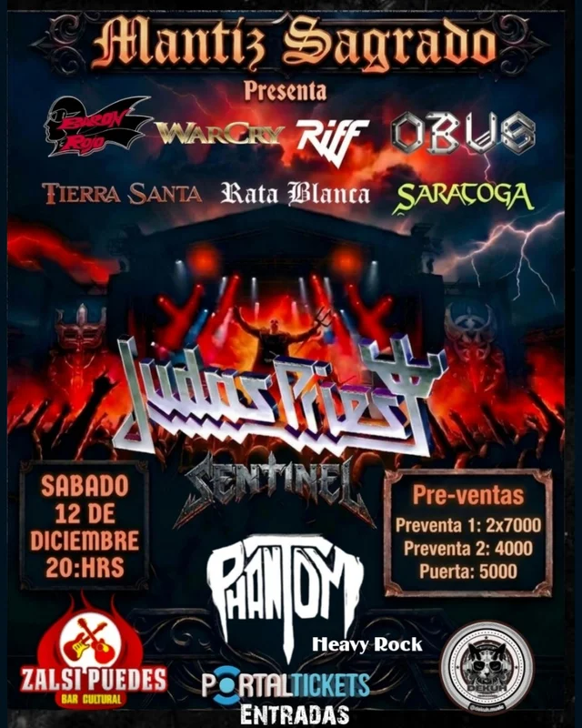 Mantiz Sagrado Homenaje Al Heavy En Español + Sentinel: Tributo A Judas Priest + Phanton Heavy Rock En Zalsi Puedes Bar Cultural, Talcahuano